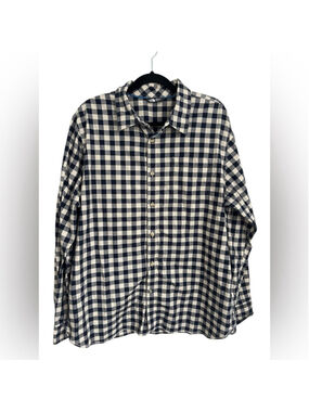 The North Face Men’s 100% Cotton Blue/White Plaid Longsleeve Button Up Shirt XL